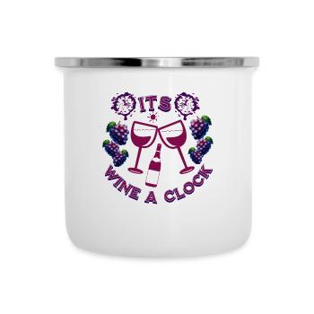 Wine 9 a clock - Emaille-Tasse - Weiß - Vorne