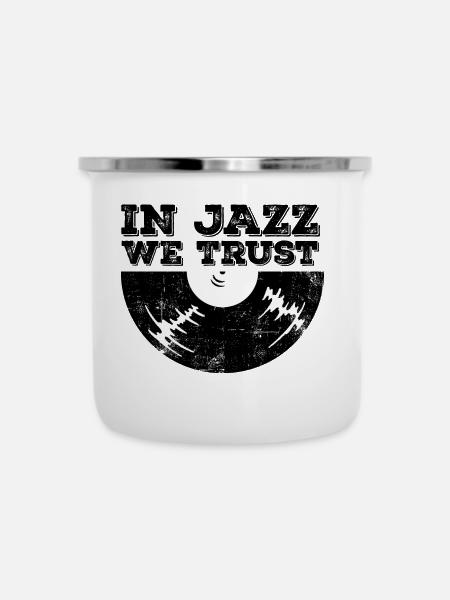 In Jazz we Trust - Emaille-Tasse - Weiß