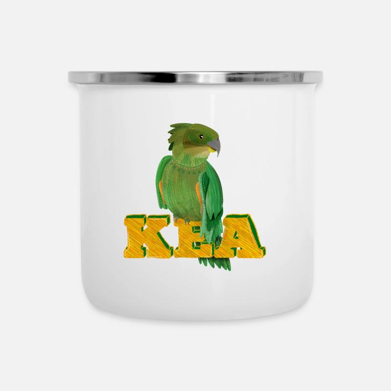 Kea-Berg-Papagei - Emaille-Tasse - Weiß