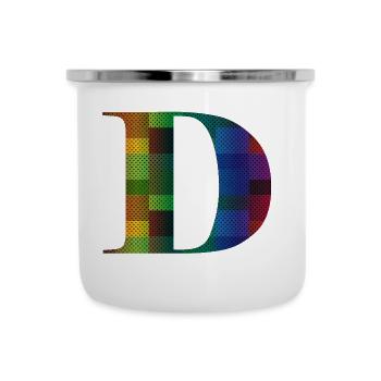 Buchstabe D Vintage - Emaille-Tasse - Weiß - Vorne