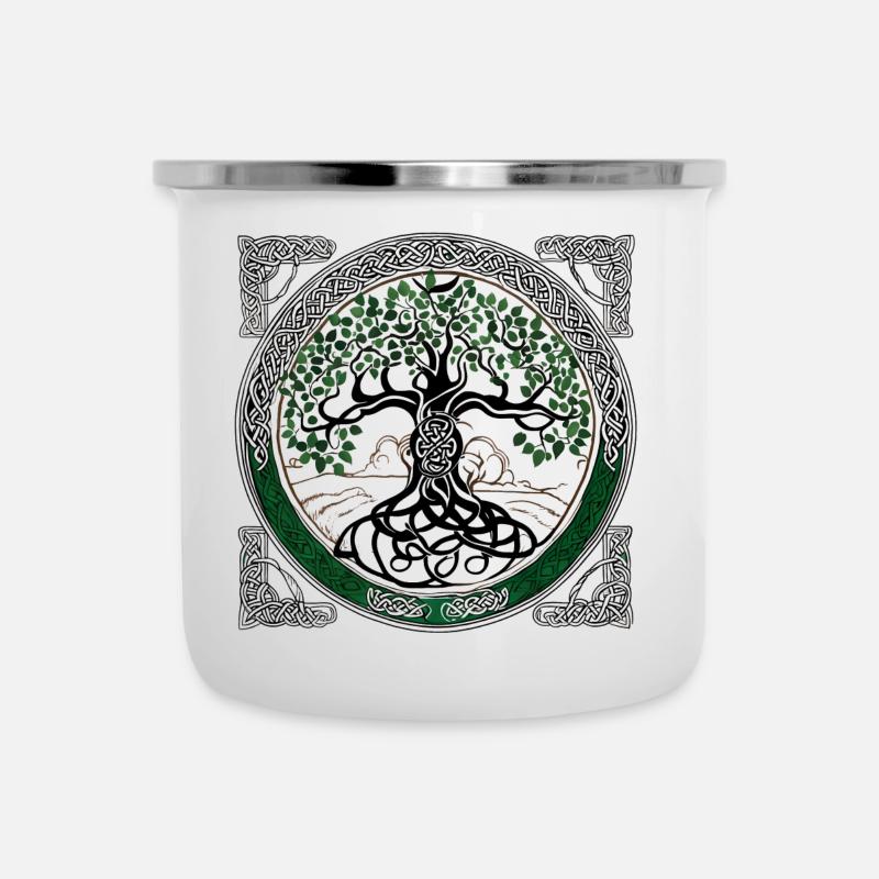 Verzauberter Keltenwald - Emaille-Tasse - Weiß