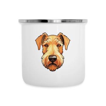 Lakeland Terrier Dog Breed Watercolor Cartoon Kawa - Camper Mug - white - Front