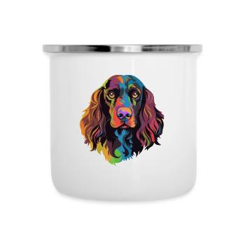Boykin Épagneul chien race aquarelle dessin animé Kawaii - Tasse émaillée - blanc - Devant