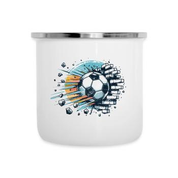 Fußball Ball - Emaille-Tasse - Weiß - Vorne
