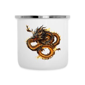 Chinesischer Drache - Emaille-Tasse - Weiß - Vorne