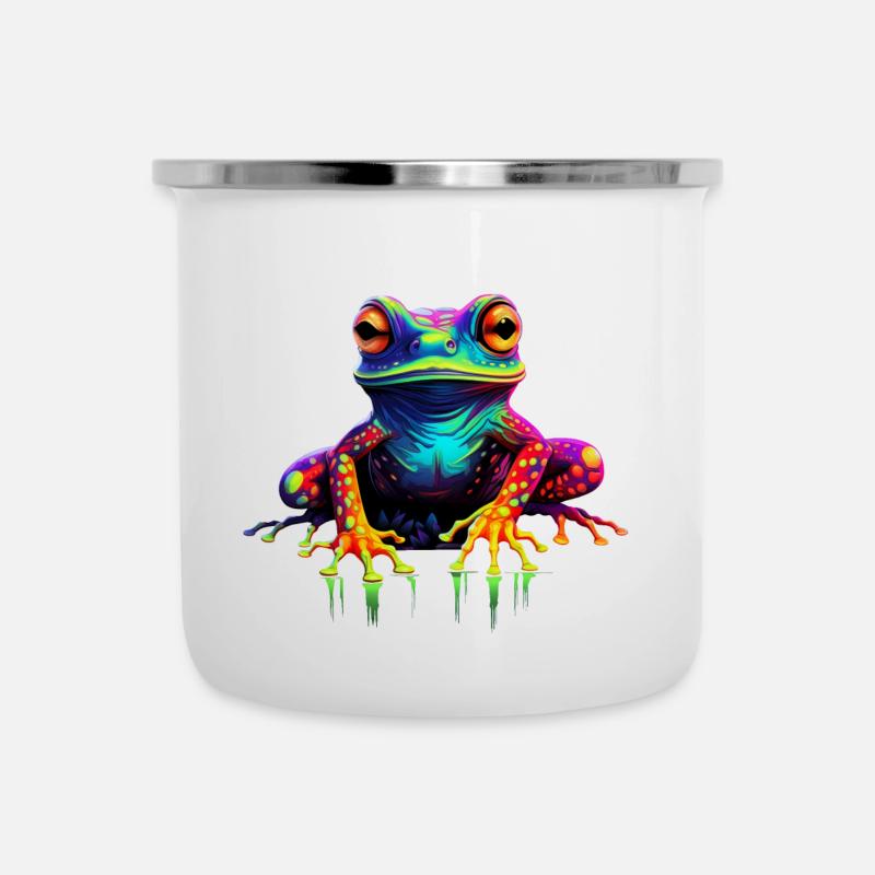 Neon Frog - Camper Mug - white