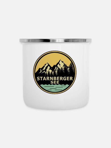 Starnberger See - Emaille-Tasse - Weiß