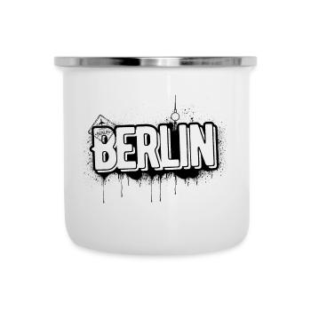 Logo Berlin - Emaille-Tasse - Weiß - Vorne