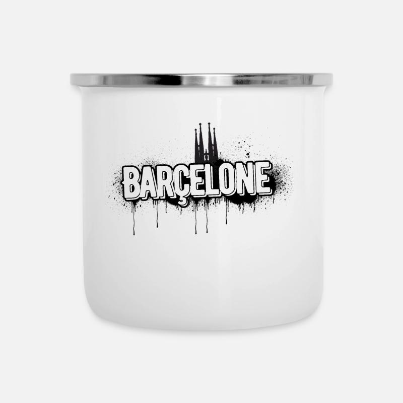 Logo Barcelone - Tasse émaillée - blanc