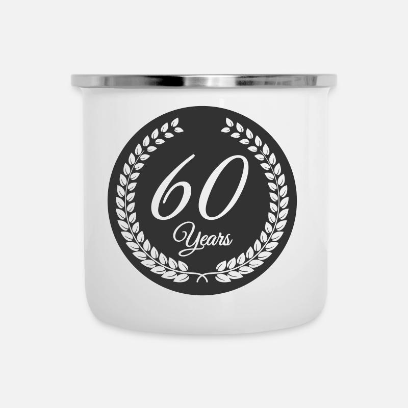 60 ans - Tasse émaillée - blanc