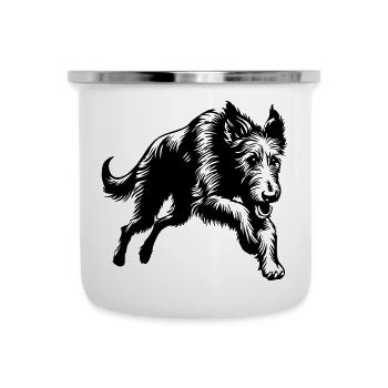 Irish Wolfhound - Emaille-Tasse - Weiß - Vorne