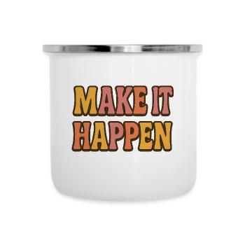 Make It Happen – Retro Vibes - Camper Mug - white - Front