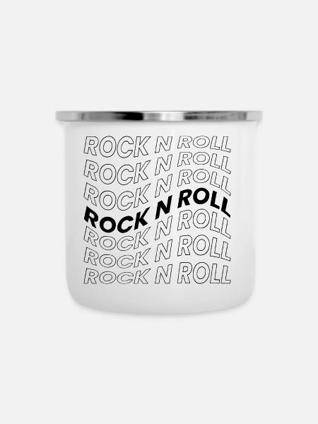 Rock'n'Roll - Emaille-Tasse - Weiß