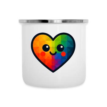 WPAP Polygon Kawaii Stil Baby Spielzeug Herz - Emaille-Tasse - Weiß - Vorne