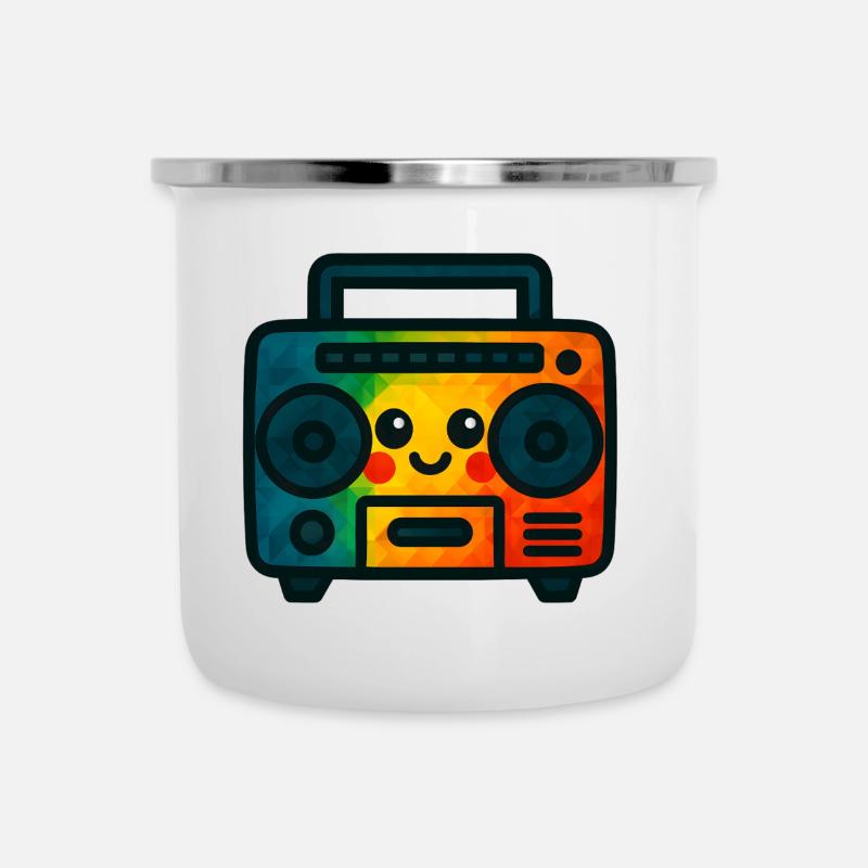 WPAP Polygon Kawaii Style Toy Cassette Deck - Camper Mug - white