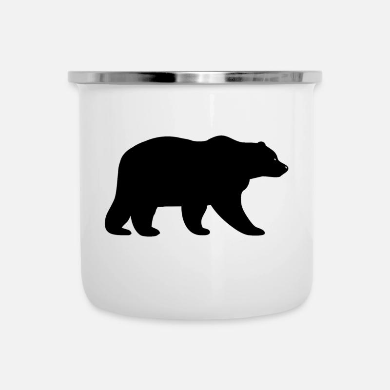 Ours noir - Tasse émaillée - blanc
