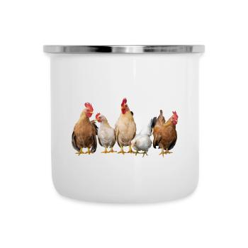 Hähnchenhahn - Emaille-Tasse - Weiß - Vorne