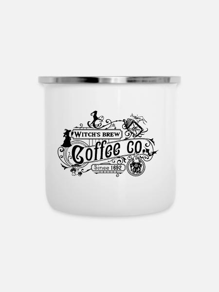 Hexencafé - Emaille-Tasse - Weiß