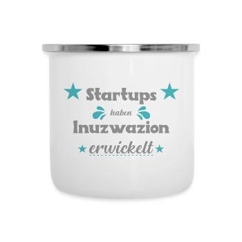 Politik, Spruch - Emaille-Tasse - Weiß - Vorne