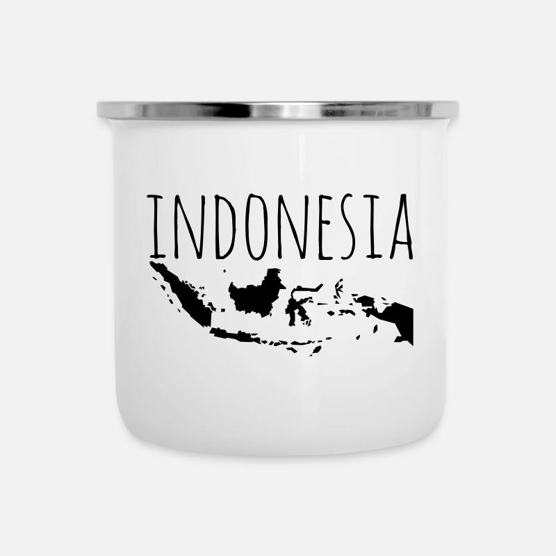 Indonesia - Emaille-Tasse - Weiß