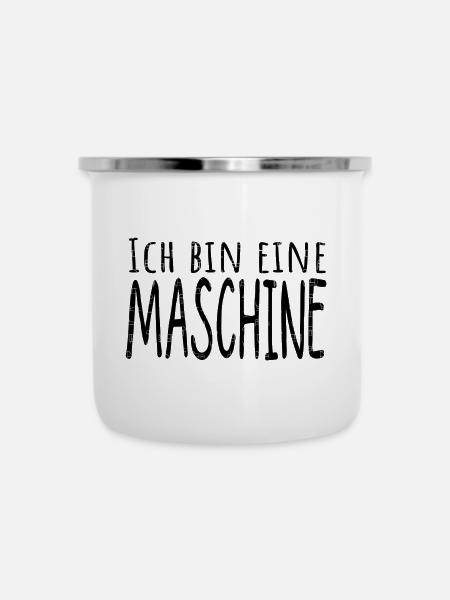 maschine - Emaille-Tasse - Weiß