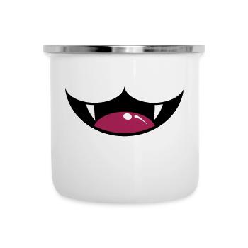 Sourire de chat - Tasse émaillée - blanc - Devant