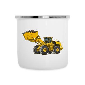 Radlader, Baumaschine - Emaille-Tasse - Weiß - Vorne