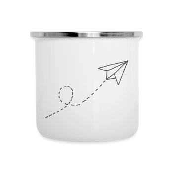 Avion en papier - Tasse émaillée - blanc - Devant