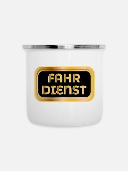FAHRDIENST TRANSPORT - Emaille-Tasse - Weiß