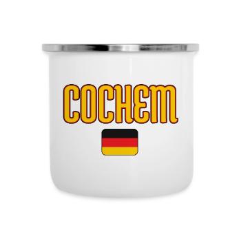 COCHEM Deutschland Flaggendesign - Emaille-Tasse - Weiß - Vorne