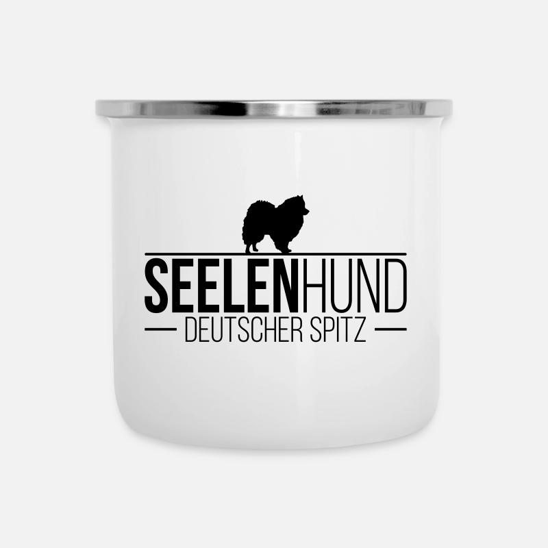 DEUTSCHER SPITZ Seelenhund Hund Hunde Spruch - Emaille-Tasse - Weiß