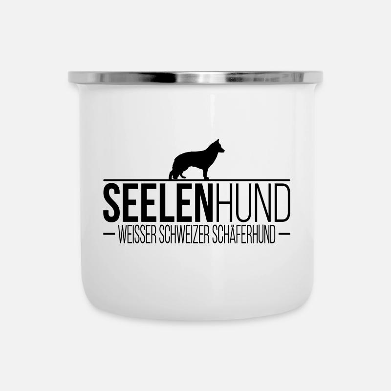 WEISSER SCHWEIZER SCHÄFERHUND Seelenhund - Emaille-Tasse - Weiß