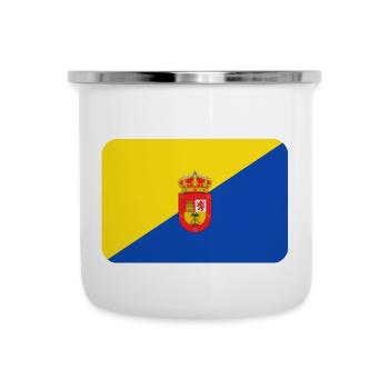 GRAN CANARIA FLAG round corner 400 dpi - Tasse émaillée - blanc - Devant