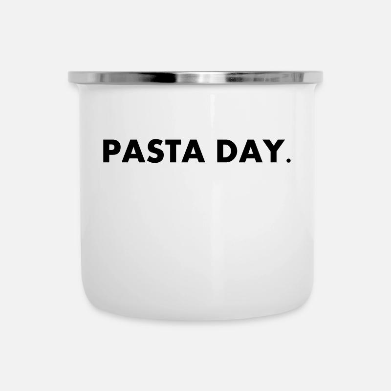 Nudeltag Pasta Day - Emaille-Tasse - Weiß