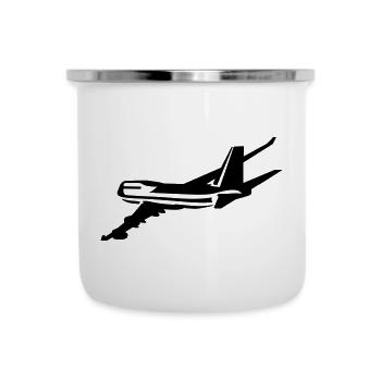 Passagierflugzeug - Emaille-Tasse - Weiß - Vorne