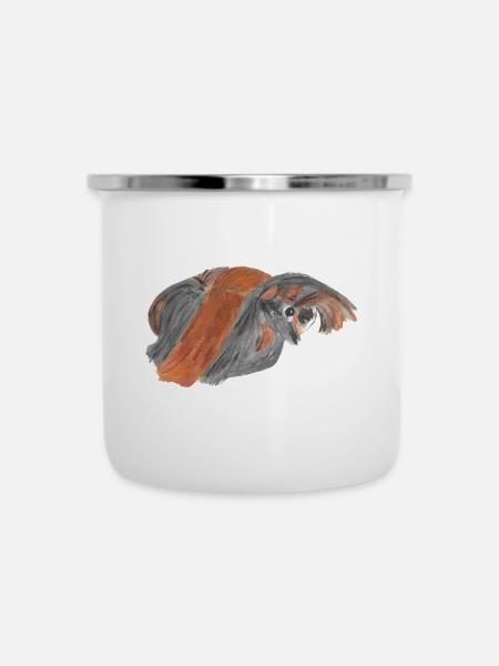 Peruanisches Meerschweinchen - Emaille-Tasse - Weiß
