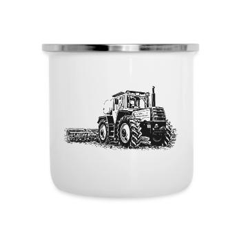 MB trac 1500 | Traktor - Emaille-Tasse - Weiß - Vorne