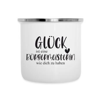Bürgermeisterin Ehrenamt Stadt Gemeinde Geschenk - Emaille-Tasse - Weiß - Vorne