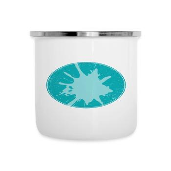 Ovaler Flash Background schmutzing - Emaille-Tasse - Weiß - Vorne