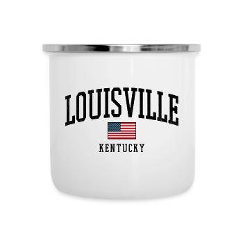 Louisville Kentucky USA Flag Design - Camper Mug - white - Front