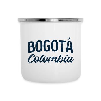 Bogotá Kolumbien Vintage Schriftzug - Emaille-Tasse - Weiß - Vorne