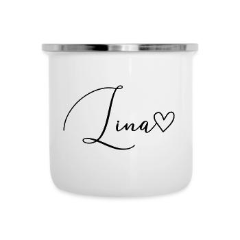 Lina Surname First Name Girl - Camper Mug - white - Front