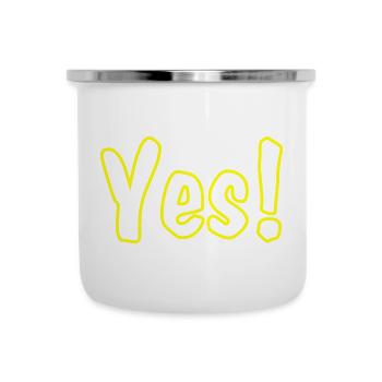 Yes Yellow - Emaille-Tasse - Weiß - Vorne