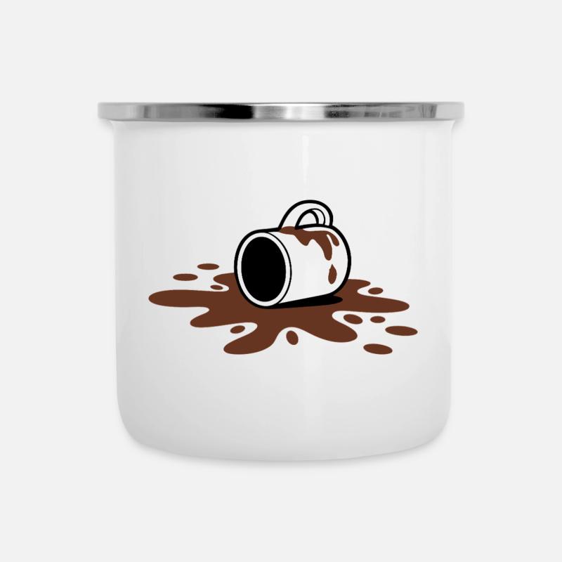 Déversements de café - Tasse émaillée - blanc