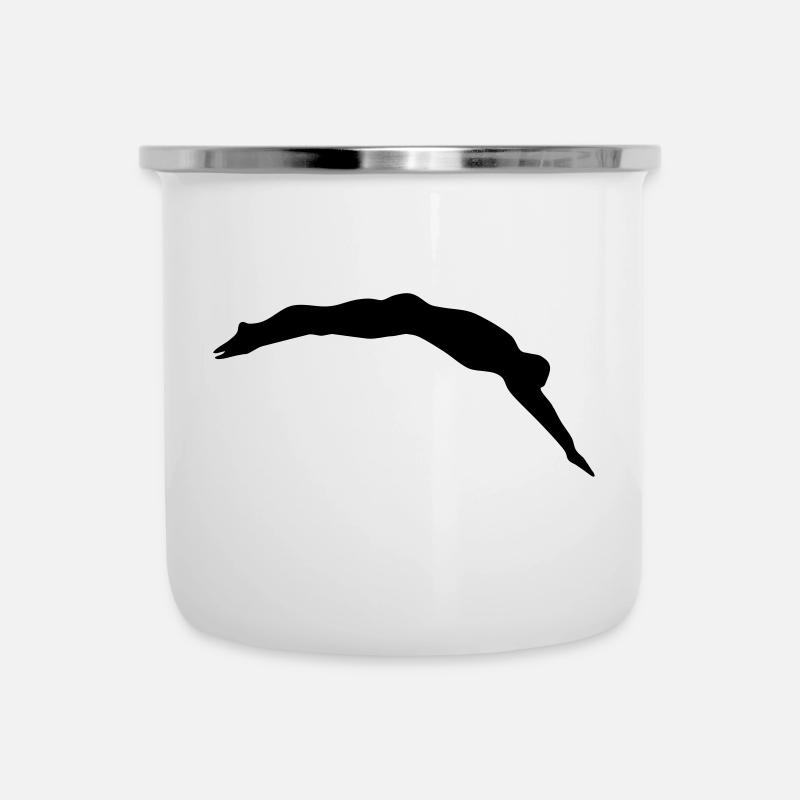 nageur, nager - Tasse émaillée - blanc
