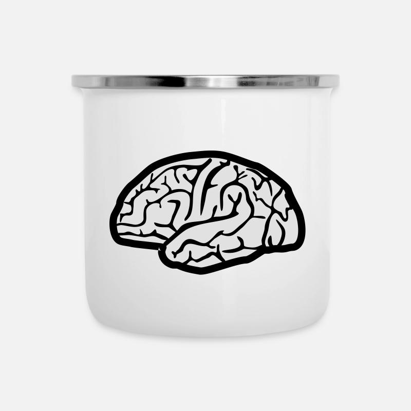 Gehirn, Brain - Emaille-Tasse - Weiß