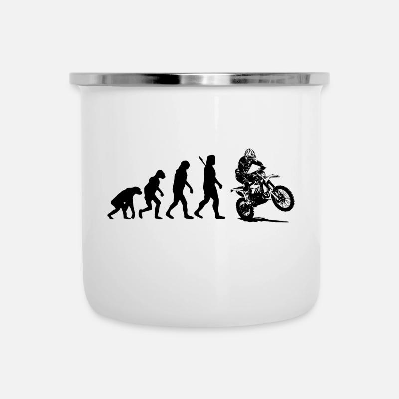Evolution Enduro - tout terrain - sport de moto - Tasse émaillée - blanc