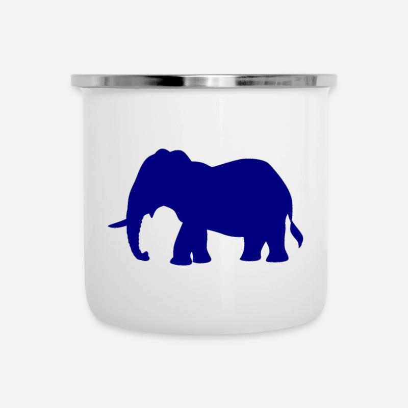 Elefant - Emaille-Tasse - Weiß