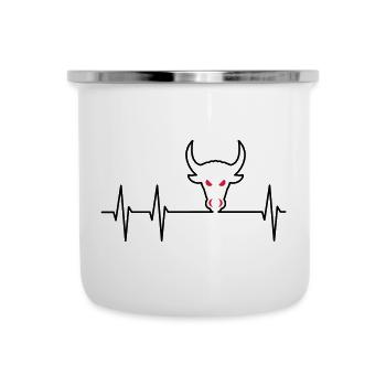 ECG and bull head - Camper Mug - white - Front