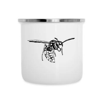 Cool Wasp Insect Sketch Graphic Wasp Animal Lover - Camper Mug - white - Front